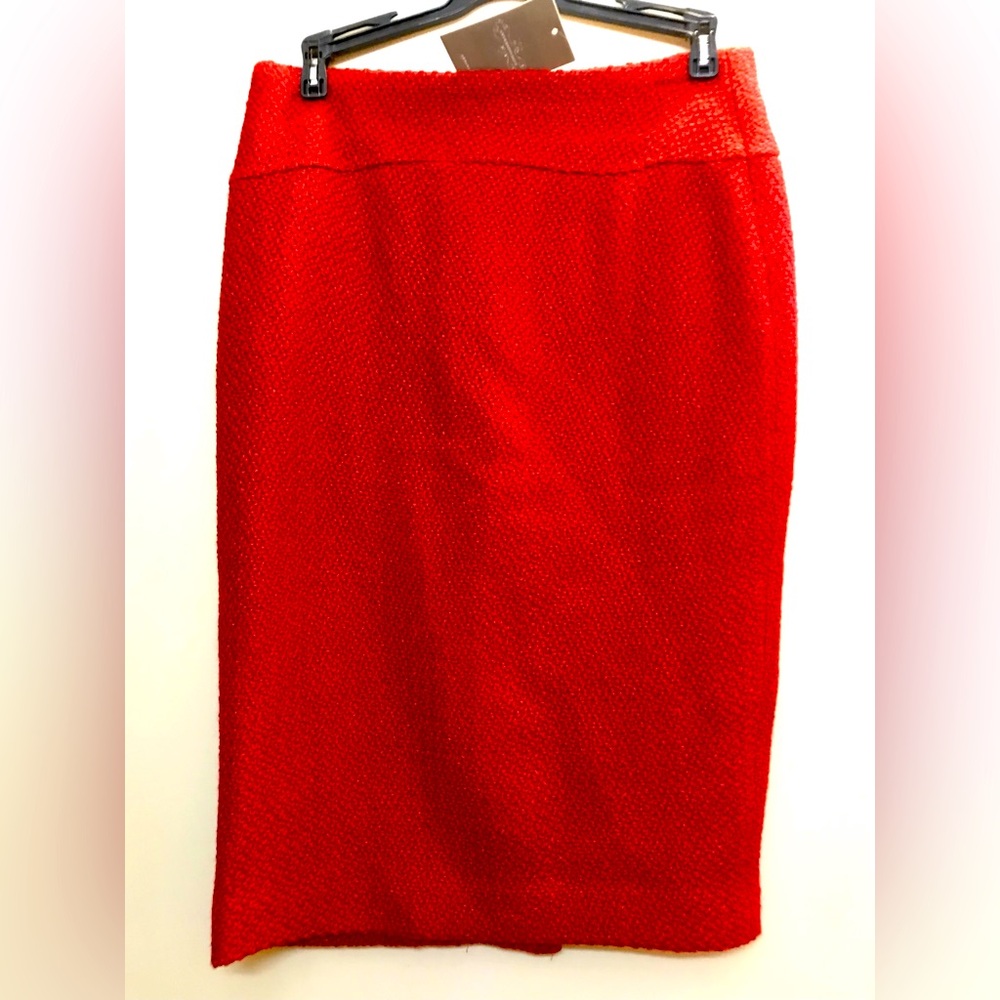 NWT Anthropologie Rich Red Textured Skirt